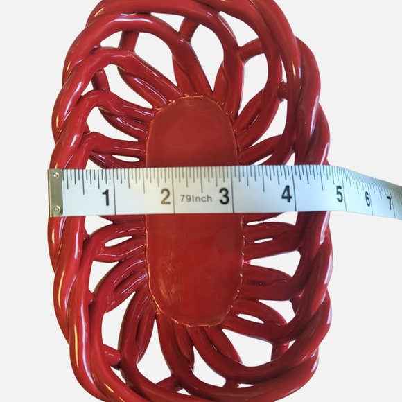 BELLA Handcrafted Red Braided Bread Basket - Picture 9 of 9
